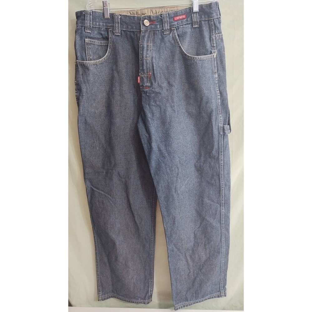 Vtg  Marc Ecko Classic Carpenter Y2K  Rhino Complex Baggy Blue Jeans "36" Waist
